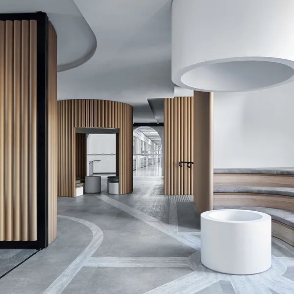 Interior of Piazza dell'Ufficio by Branch Studio Architects. Photograph: Peter Clarke. 