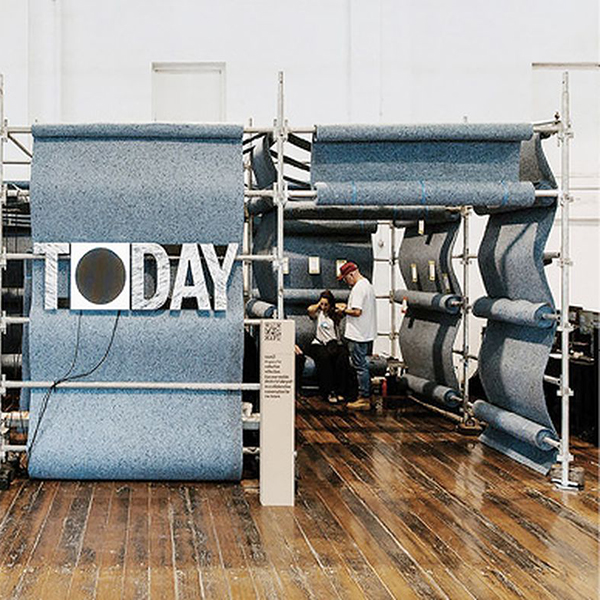 Felt underlay is fashioned into structure in the Today Pavilion by Studio Edwards. Photograph: Elin Bandmann and Myf Garven.