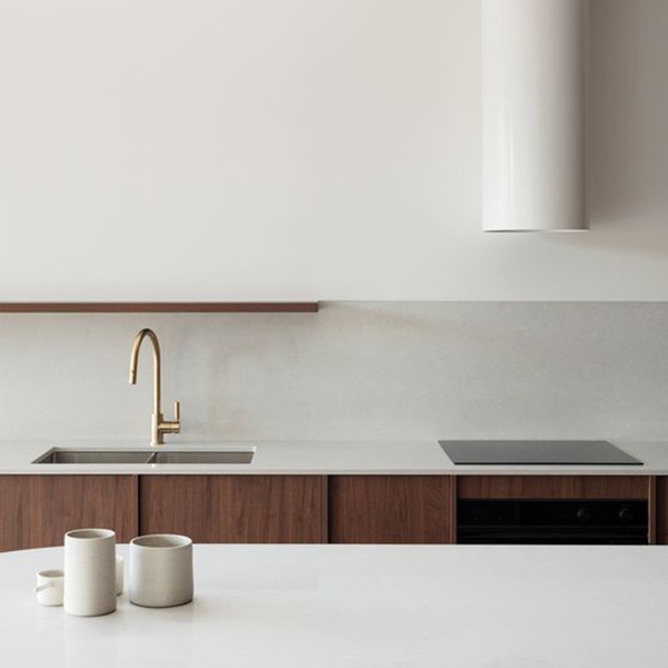 An elegant white kitchen in the Westgarth House by Michael McKeon. Photograph: Thurston Empson.
